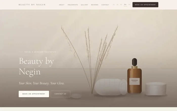Beauty by Negin – Mehrsprachige Website für ein Kosmetikstudio